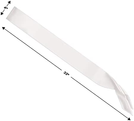 Beistle White Satin Sashes 3-Piece Set for Events