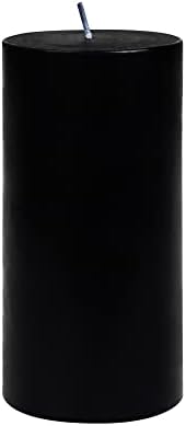 6 Inch Black Pillar Candle with 90 Hours Burn Time