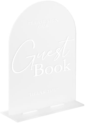 Frosted Arch Acrylic Wedding Sign 5x7 with Base