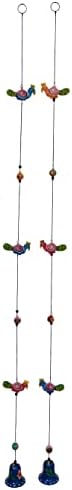 Purpledip Wall Hanging with Peacocks Bells Set of 2
