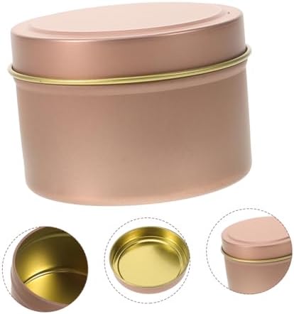 Zerodeko 12pcs Rose Gold Candle Tins with Lids for DIY Crafting
