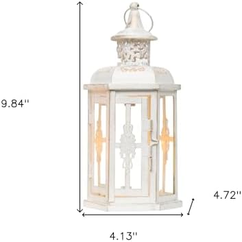 Set of Two White Gold Glass Metal Candle Holders