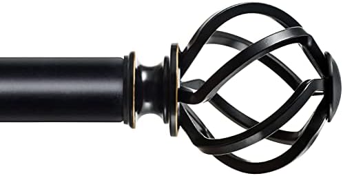KAMANINA Black Twist Curtain Rods 32-144 Inches