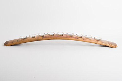 Alpine Wine Design Wine Stave Menorah with 9 Candles
