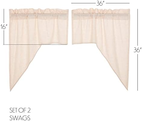 VHC Brands Simple Life Flax Window Curtain Swag Set of 2