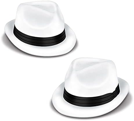 Beistle Havana Chairman Hats 12 Pack White Black