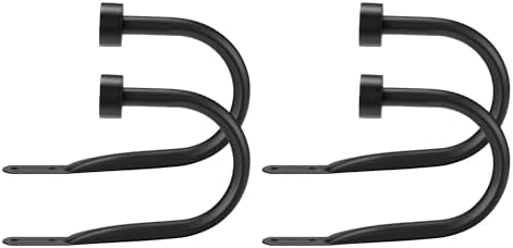 Premium Curtain Holdback Set of 4 Matte Black Rust-Proof