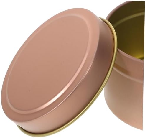 Zerodeko 12pcs Rose Gold Candle Tins with Lids for DIY Crafting