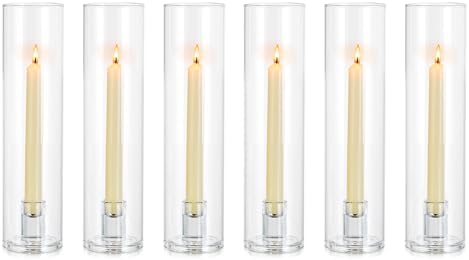 NUPTIO Windproof Hurricane Candle Holder 6 Pcs