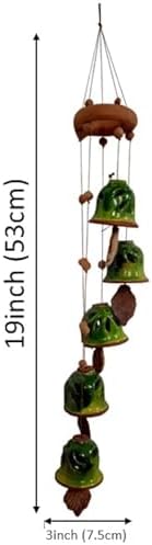 Purpledip Terracotta Wind Chime with 5 Bells