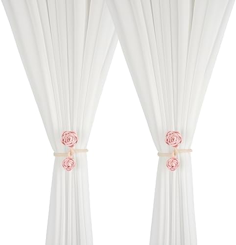 SUQ I OME 2-Piece Handmade Artificial Flower Curtain Holdbacks