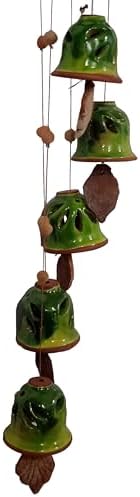 Purpledip Terracotta Wind Chime with 5 Bells