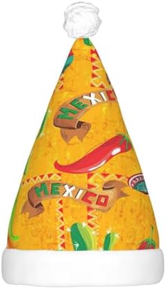 Cactus Hat With Chili Pepper Print Christmas Hat LED Santa Hat