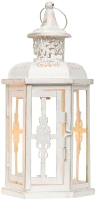 Set of Two White Gold Glass Metal Candle Holders