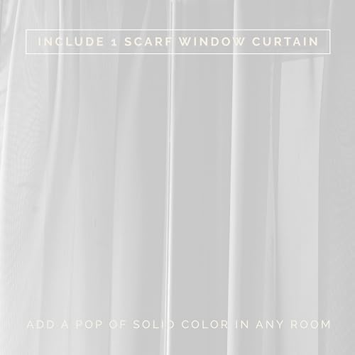 Elegant Comfort Sheer Curtain Valance - 55 X 216 Inch White Panel