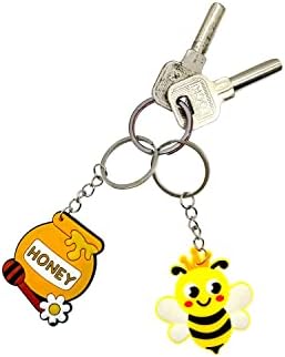 JZK 30 Pcs Cute Honey Bee Keyrings Set for Kids