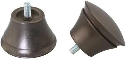 2PCS Brown Plastic Roman Rod Ends for 58 Inch Curtain Rods