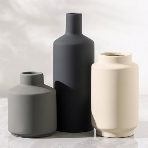MittDitt Ceramic Vase Set of 3 Modern Decor