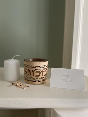 Yahrzeit Candle Holder with Star of David Design