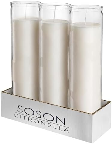 Simply Soson Citronella Candles - 3 Pack Ivory Jar 2x8 Inch