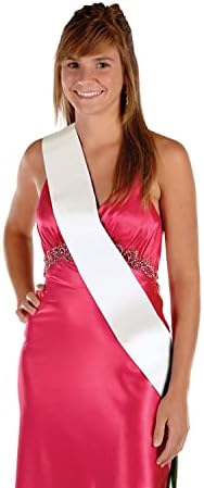 Beistle White Satin Sashes 3-Piece Set for Events