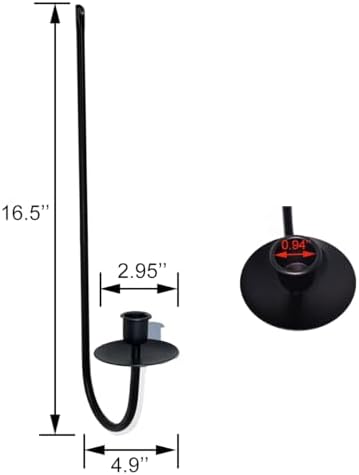YUWENG Wall Candle Holder Set of 2 Matte Black