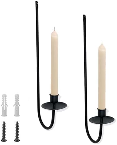 YUWENG Wall Candle Holder Set of 2 Matte Black