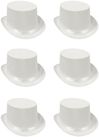 Beistle 60839-W 6 Pack White Satin Top Hat