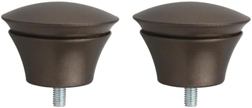 2PCS Brown Plastic Roman Rod Ends for 58 Inch Curtain Rods