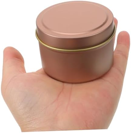 Zerodeko 12pcs Rose Gold Candle Tins with Lids for DIY Crafting