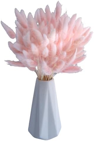 Xins Convey 120pcs Dried Bunny Tail Pink Decor