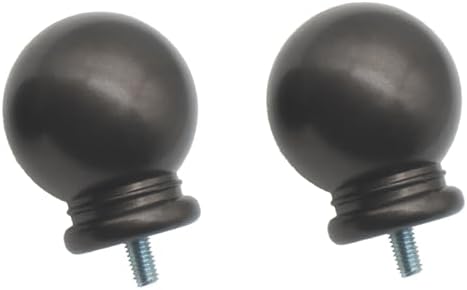 2pcs Light Brown Curtain Rod End Cap Finials M5 Screws 58