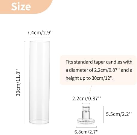 NUPTIO Windproof Hurricane Candle Holder 6 Pcs