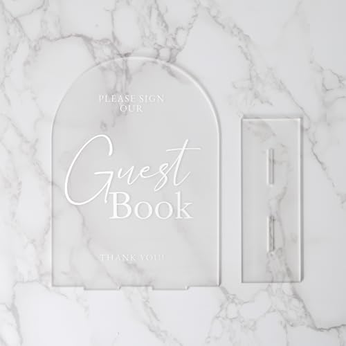 Frosted Arch Acrylic Wedding Sign 5x7 with Base