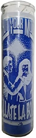 Shut Your Mouth Blue Pillar Candle