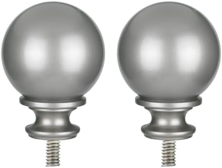 KAMANINA Antique Silver Round Finials 2pcs M6 Screw