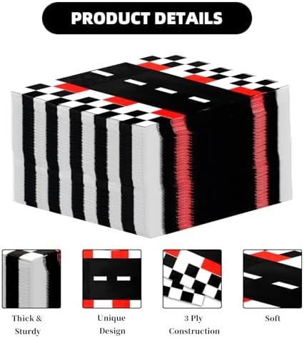 50 Pcs Racing Car Checkered Napkins for Parties