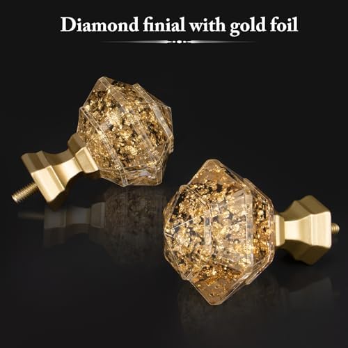 TONIAL Telescoping Curtain Rods 32-58 Inch Luxury Gold