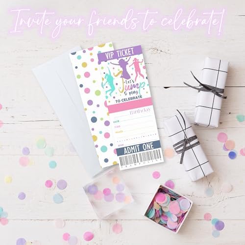 Lets Jump Play Birthday Invitations 20 Pcs