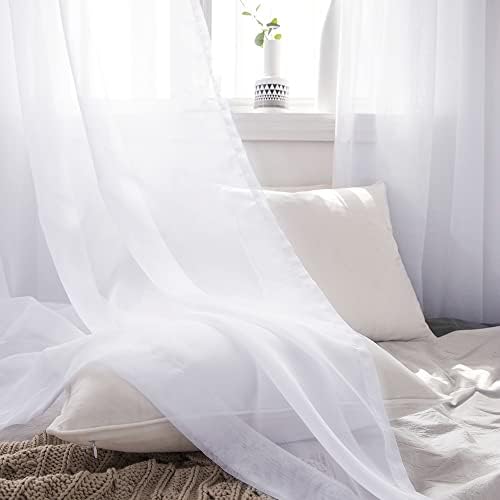 MIULEE Sheer Window Scarf Valance Extra Long Panel Curtain