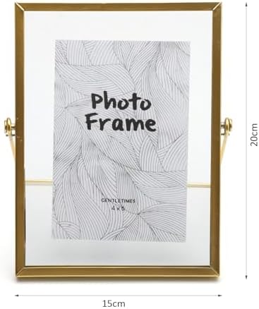 Golden Picture Frame with Double-Sided Glass Display