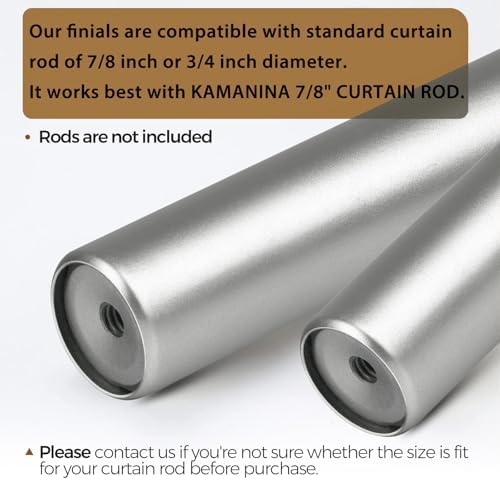 KAMANINA Antique Silver Round Finials 2pcs M6 Screw