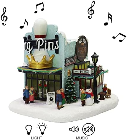 Moments In Time Christmas Village Building with LED Lights and Music