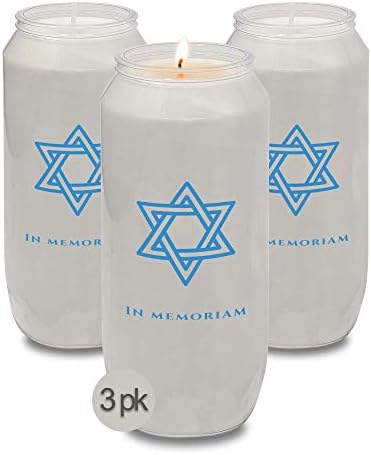 Yahrzeit Memorial Candles 7-Day Burn 3 Pack