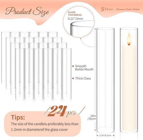 Showgeous 24 Piece Hurricane Candle Holder Set