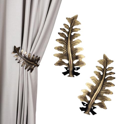 SUQ I OME Bronze Leaf Curtain Holdbacks 2 Pcs