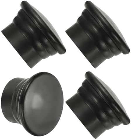 Uxcell Curtain Rod Ends 4Pcs Black Plastic Finials for 26-28mm Rods