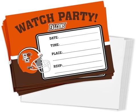 Desert Cactus BGSU Falcons 5x7 Party Invites 10 Count With Envelopes