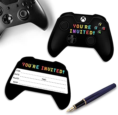 Simimi Art 30 Video Game Birthday Invitations with Envelopes