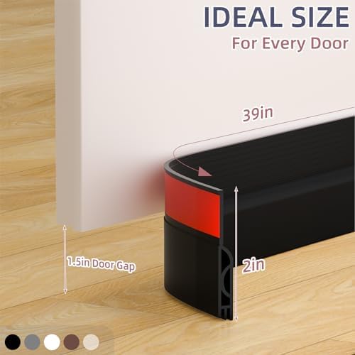 Black Door Draft Stopper 39 Inches Weather Seal